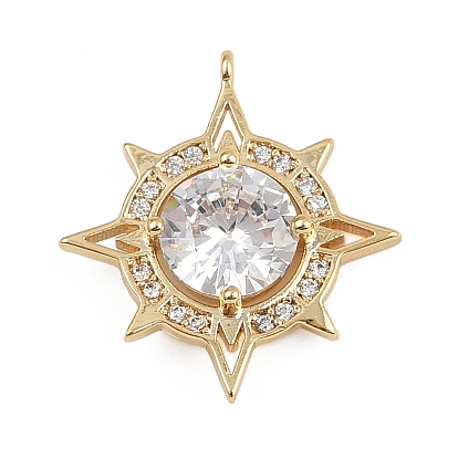 Латунные микро проложить кубического циркония подвески, звезда