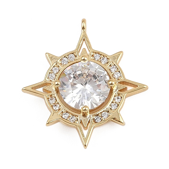 Латунные микро проложить кубического циркония подвески, звезда