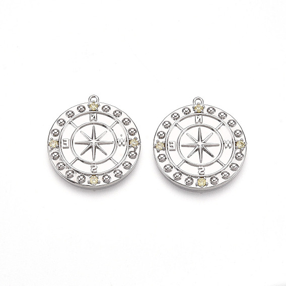 Латунные микро проложить кубического циркония подвески, без кадмия, без никеля и без свинца, компас