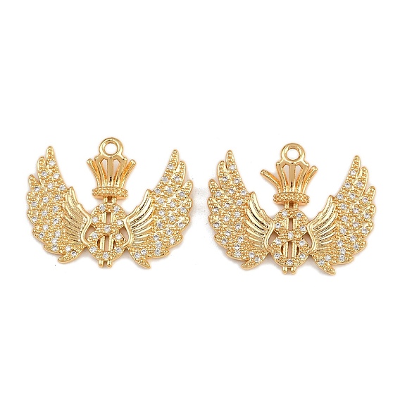 Латунные микро проложить кубического циркония подвески, подвески в виде крыла, короны и цифры восемь, без никеля 