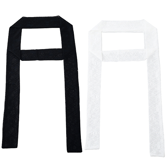 2 шт. 2 цвета полиэстеровый кружевной длинный шелковый шарф для женщин и девочек