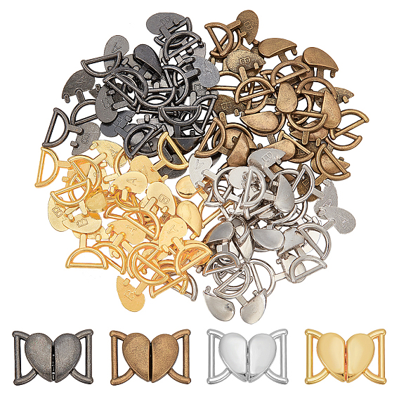 40 шт. 4 цвета сплав защелкивающиеся застежки, для костюма, сердце