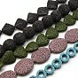 Natural Lava Rock Beads Strands, Dyed, Mixed Shapes, 15~32x15~24x7~19mm, Hole: 1mm, 18.11 inch