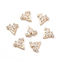 3D Brass Glass Cabochons, for DIY Nail Art Decorations, Triangle/Square/Bottle/Rectangle, Light Gold