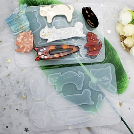 Hair Cabochon Silicone Molds, Resin Casting Molds, For UV Resin, Epoxy Resin Craft Making, Cat Mixed Patterns