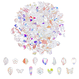 Transparent Glass Beads, AB Color Plated, Mixed Shapes