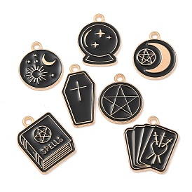 Подвески из эмали и сплава, золотой свет, без кадмия и без свинца, чёрные