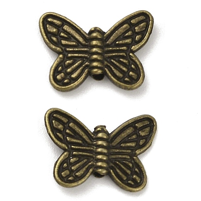 Сплавочные овальные бусины тибетского стиля , без кадмия и без свинца, бабочка