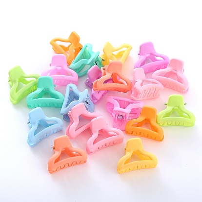Plastic Claw Hair Clips, with Iron Findings, for Girls