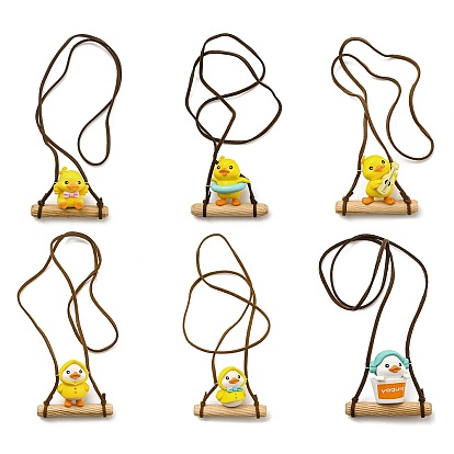 Cute Plastic Swinging Duck Pendant Decorations, for Car Interiors Hanging Ornaments