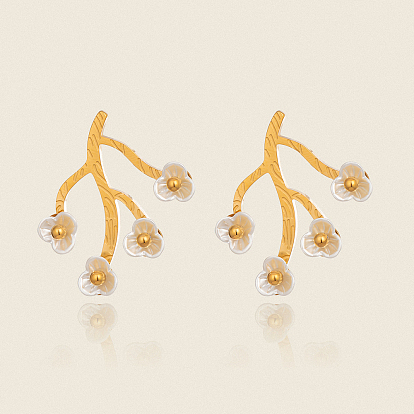 304 серьги-гвоздики в форме цветка из нержавеющей стали