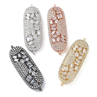 Стойка покрытие латунь прозрачный кубический цирконий овальный соединитель подвески, долговечный, без свинца и без кадмия