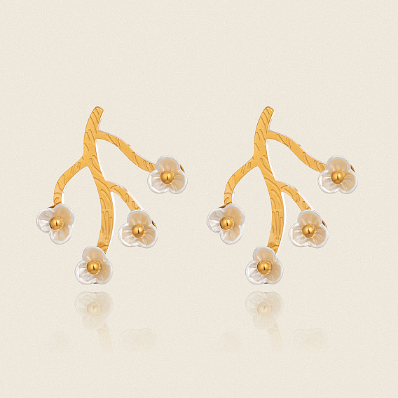 304 серьги-гвоздики в форме цветка из нержавеющей стали