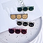 Cute Cat Cellulose Acetate(Resin) Alligator Hair Clips, with Alloy Clips, for Women Girls