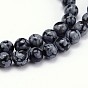 Natural Snowflake Obsidian Round Bead Strands
