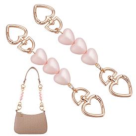 2 шт. цепочки-удлинители для сумок из сплава в форме розового сердца, для замены мешка