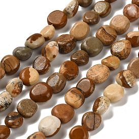 Natural Picture Jasper Beads Strands, Nuggets, Tumbled Stone