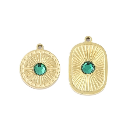 Стеклянные подвески, с ионным покрытием (ip) 304 выводы из нержавеющей стали, ручная полировка, реальный 18 k позолоченный, солнце