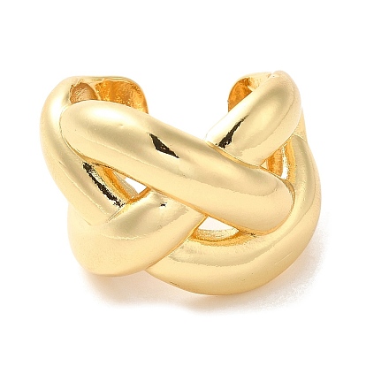 Brass Open Cuff Rings, Braided Hollow Ring