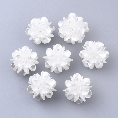 Handmade ABS Plastic Imitation Pearl Woven Beads, Ball Cluster Beads, for Name Bracelets & Jewelry Making