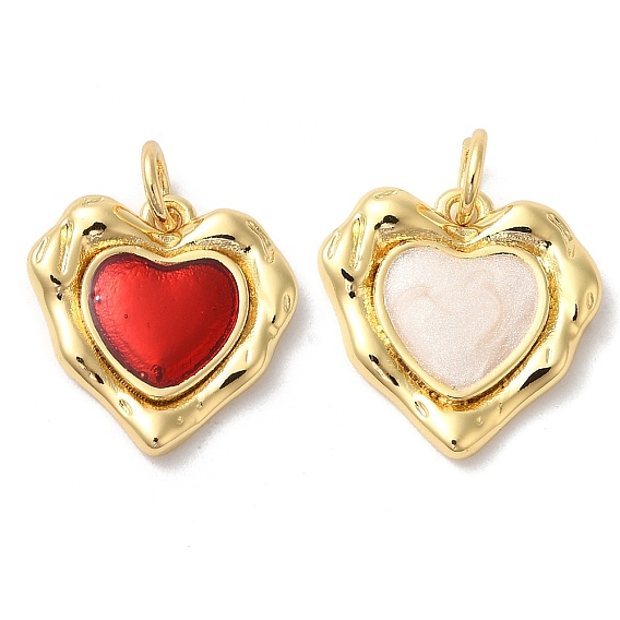 Подвески из латуни с эмалью в стойку, с целью перехода в кольце, долговечный, без кадмия и без свинца, шарма сердца, реальный 18 k позолоченный