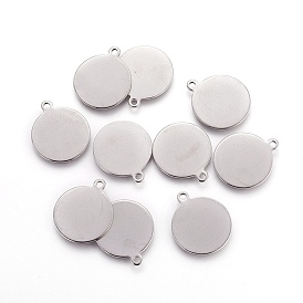 Stainless Steel Pendants, Stamping Blank Tag, Flat Round