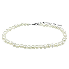 Minimalist Pearl Necklace for Women - 8mm Beads, Elegant Collarbone Jewelry