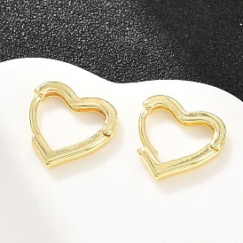 Boucles d'oreilles en laiton de cercle pour les femmes, cœur