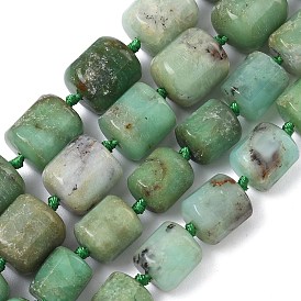 Натуральные хризопразные бисерные пряди, граненые, колонка