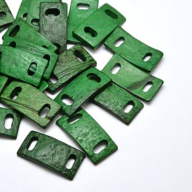Dyed Rectangle Coconut Links, 40x20x4~5mm, Hole: 10x4mm