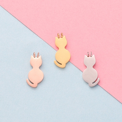 Stainless Steel Pendants, Cat Shape Charm