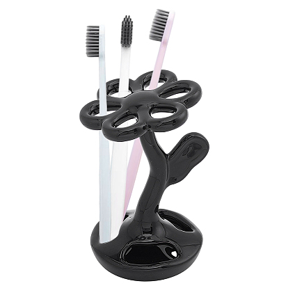 Porte-brosse à dents en porcelaine à motif floral