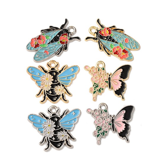 Подвески из эмали и сплава, насекомое