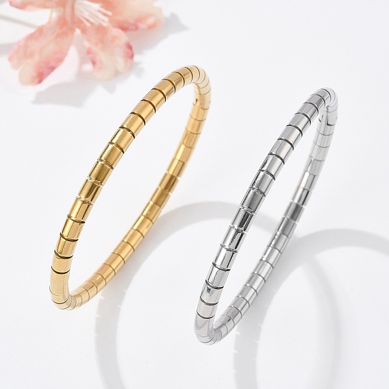 Текстура 304 женские браслеты из нержавеющей стали, ионное покрытие (ip)