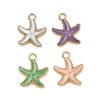 Alloy with Enamel Pendants, Starfish Charms, Cadmium Free & Nickel Free & Lead Free, Golden