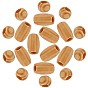Pine Wood Beads, Large Hole Beads, Mixed Dyed and Undyed, Column and Rondelle