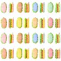 40Pcs 8 Colors Resin Pendants, with Silver Alloy Eye Pin, Hamburger
