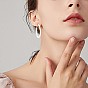 Shell Pearl Beaded Big Hoop Earrings, Alloy Jewelry for Women