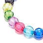 5 pcs 5 style citrouille & rond & polygone & coeur & étoile ensemble de bracelets extensibles en perles acryliques, bracelets empilables pour enfant