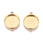 304 Stainless Steel Connector Cabochon Settings, Flat Round, Ion Plating(IP)