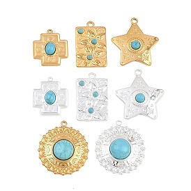 Синтетические бирюзовые подвески, с 304 установками из нержавеющей стали