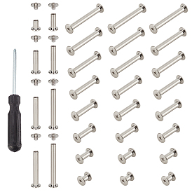 Iron Binding Chicago Screws, for Photo Album Leather Craft Fasteners, with Flat Head Screwdriver