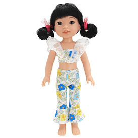 Two-piece Sleeveless & Trousers Summer Cloth Doll Set, for 14.5 inch Girl Doll Dressing Accessories