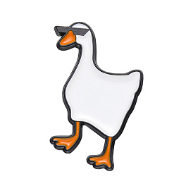 Enamel Pins, Alloy Brooch, Duck with Glasses/Bread/Rose