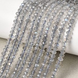 Бусы из натурального серого лабрадорита, фонарь, граненые