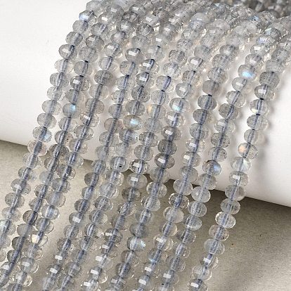 Бусы из натурального серого лабрадорита, фонарь, граненые