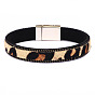 PU Leather Horsehair Cord Bracelets, with Alloy Magnetic Clasp