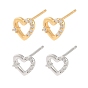 925 Серьги из стерлингового серебра с прозрачным микропаве и цирконием, сердце