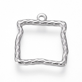 Pendentifs en acier inoxydable, , carrée
