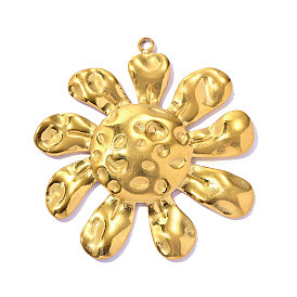 Текстурированные 304 подвески из нержавеющей стали, очарование подсолнуха, ионное покрытие (ip), долговечный